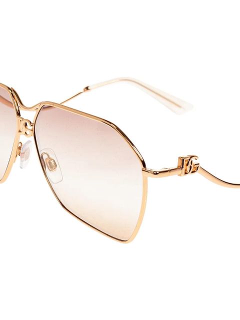Dolce & Gabbana geometric-frame metal sunglasses - Gold - zdjęcie produktu nr 2