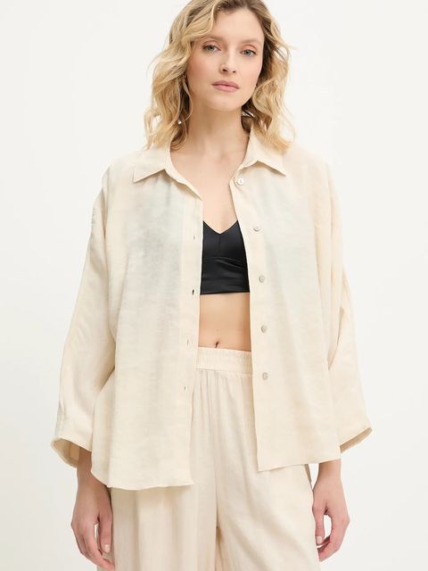Answear.LAB koszula i spodnie damski kolor beżowy