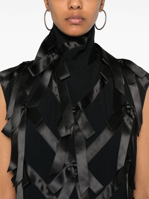 Prada bow-appliqué midi dress - Black