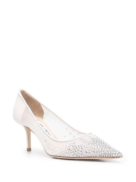 Jimmy Choo Love 65mm crystal-embellished pumps - White