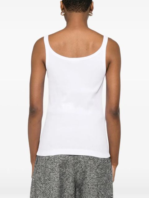 Dolce & Gabbana ribbed tank top with embroidery - White