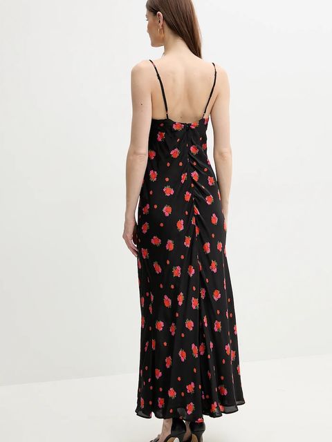 Bardot sukienka MONROE kolor czarny maxi rozkloszowana 59709DB2