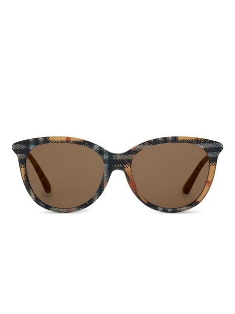 Burberry Eyewear round-frame checked sunglasses - Neutrals - zdjęcie produktu nr 1
