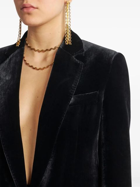 ETRO velvet single-breasted blazer - Black