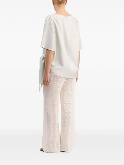 LouLou de Saison Mano gathered knot silk top - Neutrals