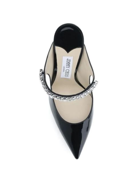 Jimmy Choo Bing crystal-embellished patent leather pumps - Black