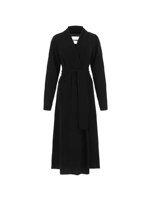 Jil Sander belted v-neck cashmere coat - Black - zdjęcie produktu nr 1