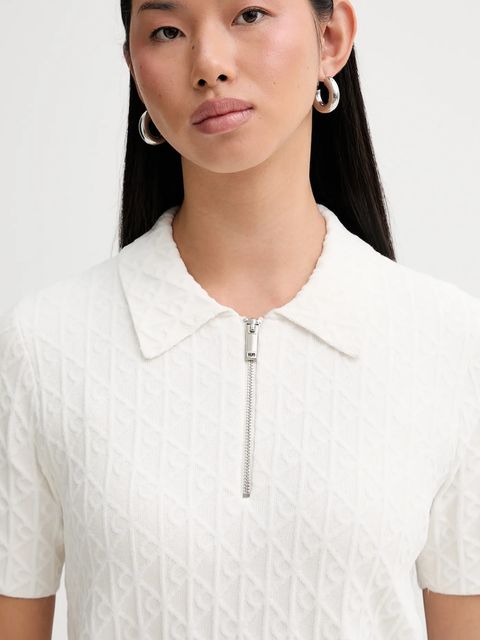 Calvin Klein polo damski kolor beżowy LV044E325G