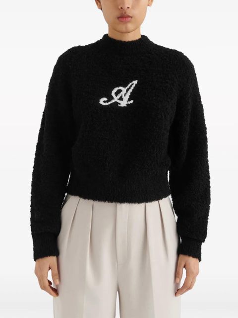 Axel Arigato logo-intarsia brushed jumper - Black - zdjęcie produktu nr 2