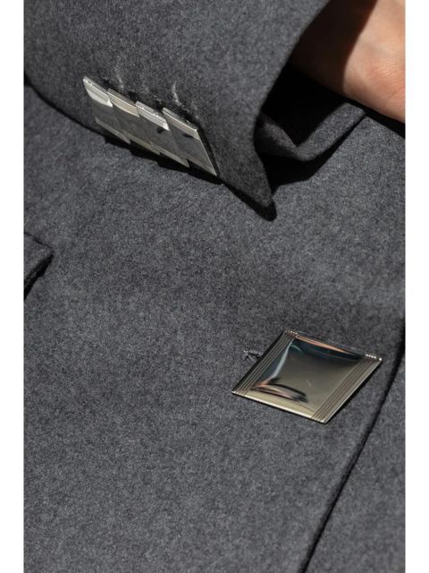 The Attico single-button wool-blend blazer - Grey