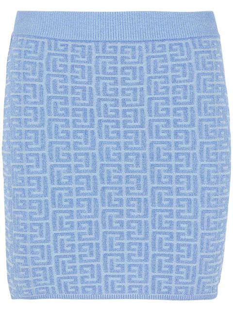 Balmain Labyrinth-jacquard skirt - Blue - zdjęcie produktu nr 1