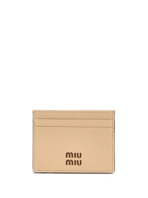 Miu Miu logo-print cardholder - Neutrals - zdjęcie produktu nr 1