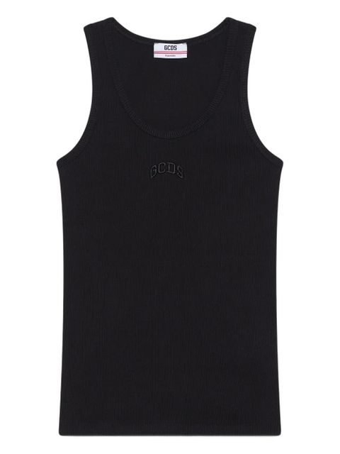 GCDS logo-embroidered tank top - Black