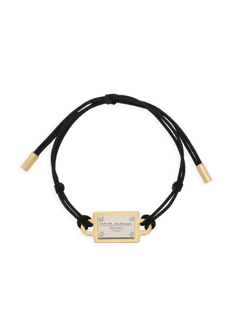 Dolce & Gabbana engraved-logo adjustable-fit bracelet - Black - zdjęcie produktu nr 1
