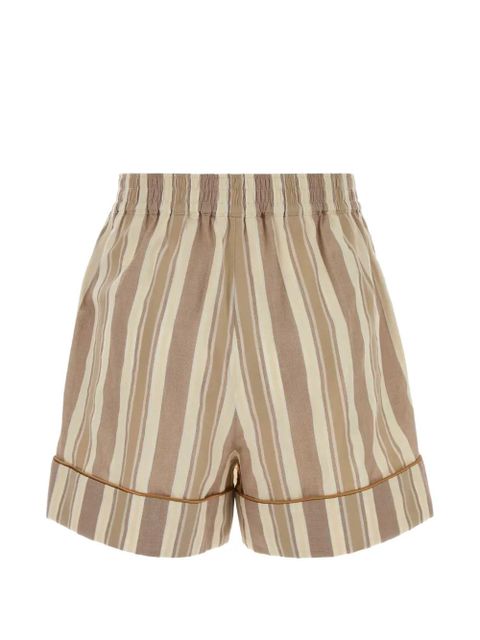 Saint Laurent embroidered striped shorts - Brown - zdjęcie produktu nr 2