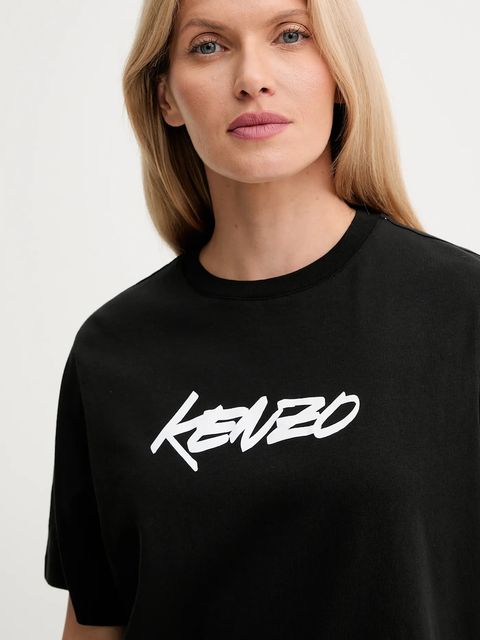 Kenzo t-shirt bawełniany Kenzo x Futura damski kolor czarny FF62TS5544SG