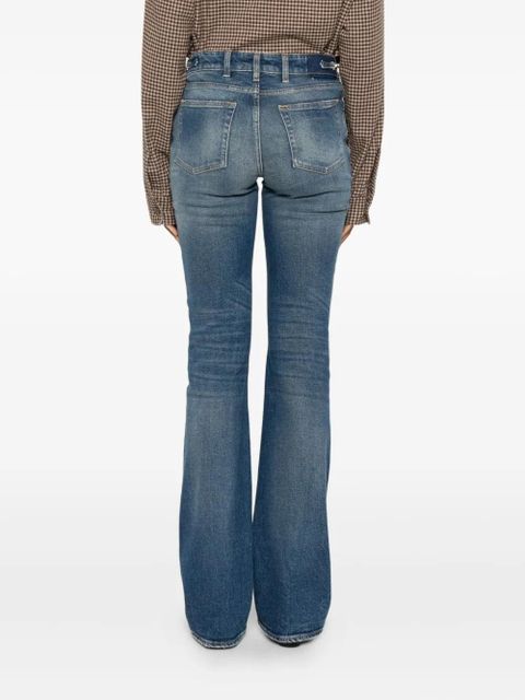 Golden Goose buckle-embellished flared jeans - Blue