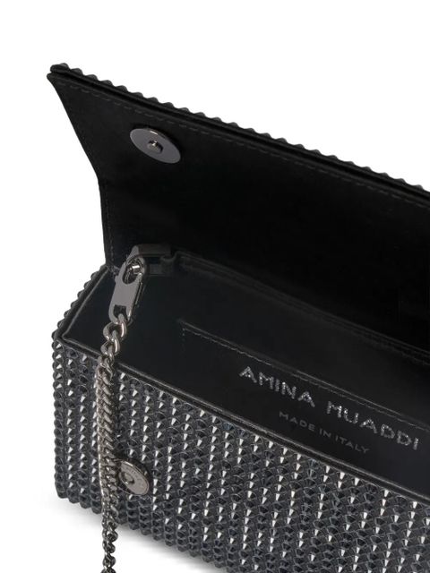 Amina Muaddi embellished clutch bag - Black