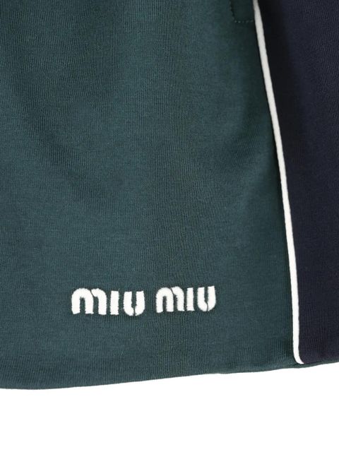 Miu Miu logo-embroidered skirt - Green