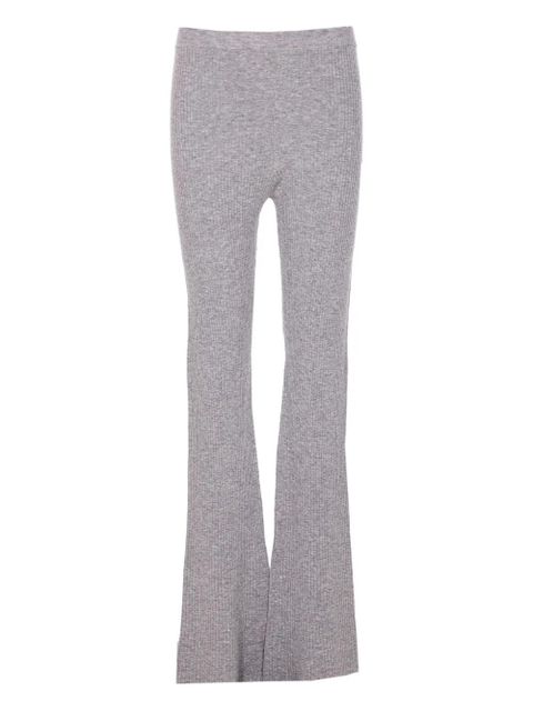 PINKO crystal-embellished ribbed trousers - Grey