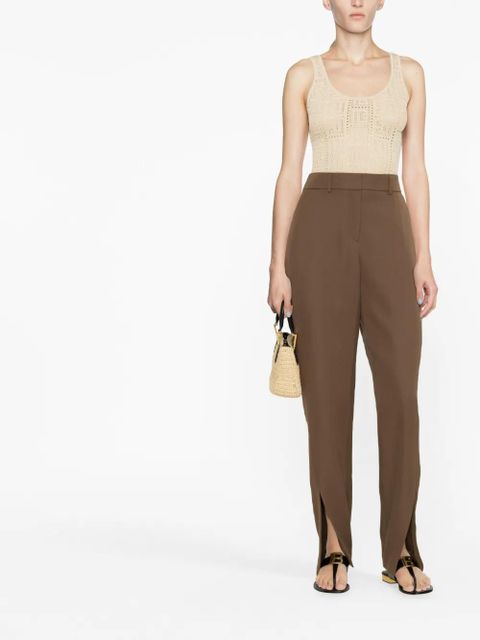 Balmain slit-detail wool trousers - Brown - zdjęcie produktu nr 2