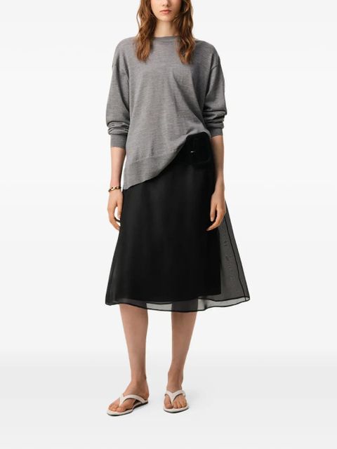 AMI Paris midi sheer A-line midi skirt - Black - zdjęcie produktu nr 2