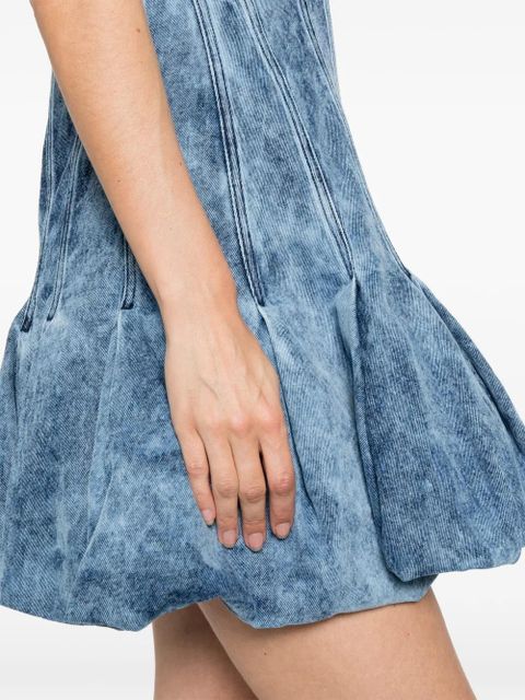 Marques'Almeida acid wash pleated dress - Blue