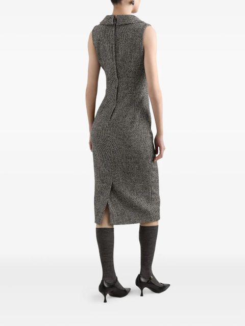 Dolce & Gabbana houndstooth sleeveless midi dress - Black