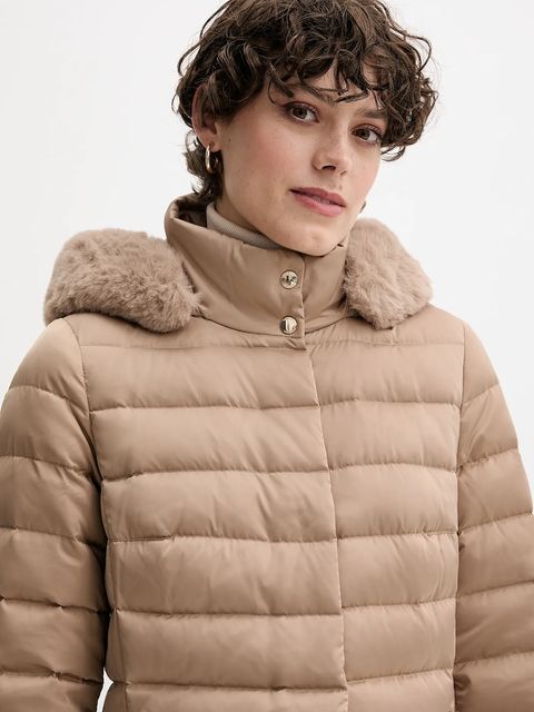 Geox kurtka puchowa BETTANIE kolor beżowy zimowa W5626H T3122 - zdjęcie produktu nr 2