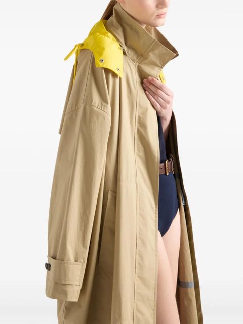 Prada technical poplin raincoat - Neutrals