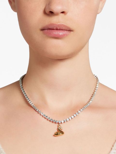 Marni charm-detail crystal necklace - Gold