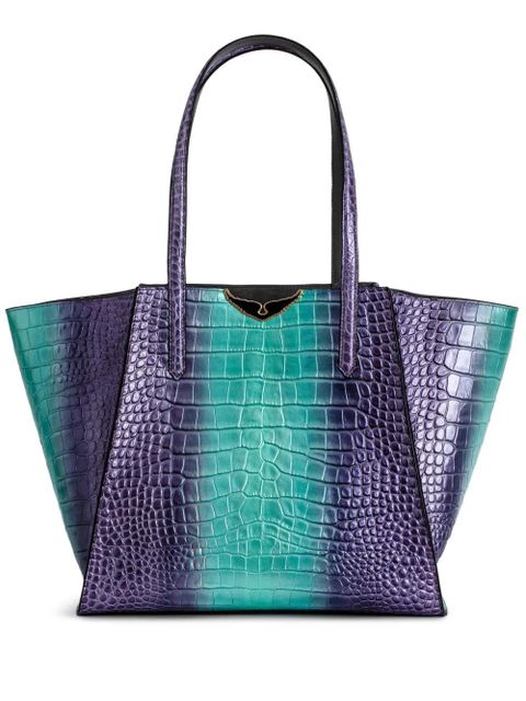 Zadig&Voltaire Le Borderline embossed leather tote bag - Purple - zdjęcie produktu nr 1
