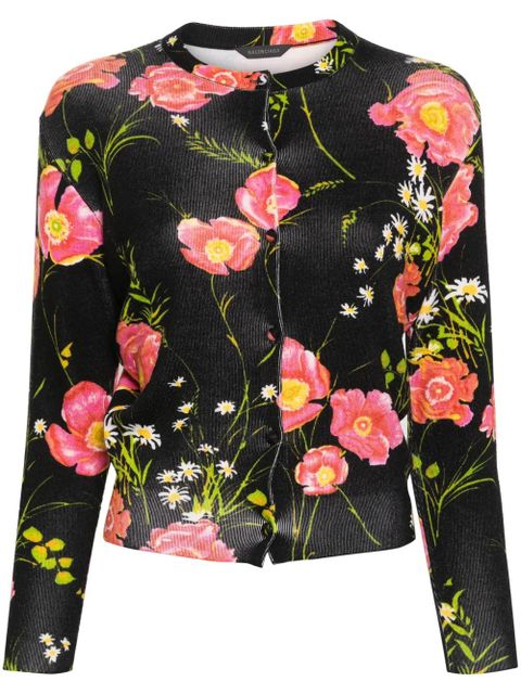 Balenciaga floral-print wool cardigan - Black - zdjęcie produktu nr 1