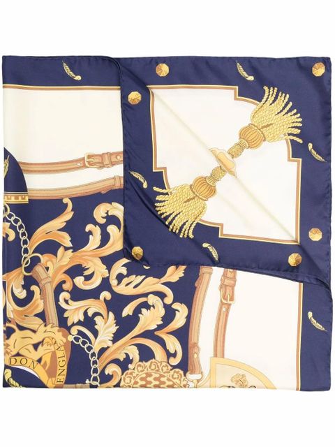 Aspinal Of London Aspinal Signature silk scarf - Blue - zdjęcie produktu nr 1