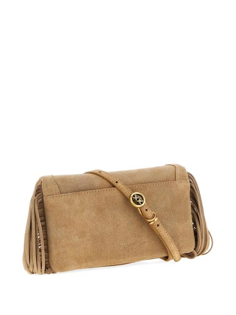 PINKO Love Click Soft Horizontal lamb suede mini clutch bag - Brown - zdjęcie produktu nr 2