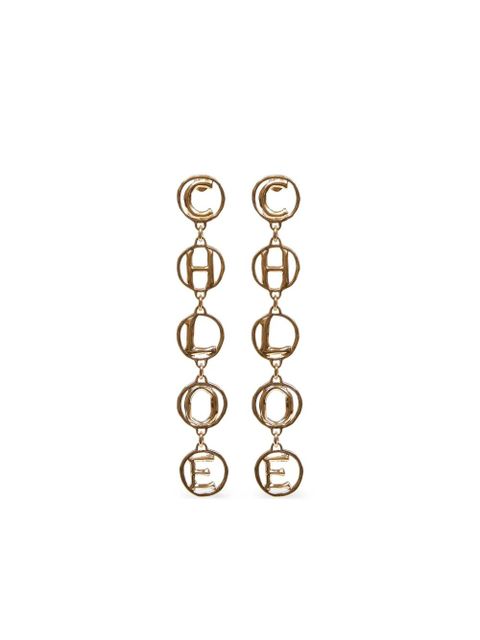 Chloé hammered-texture letters earrings - Gold - zdjęcie produktu nr 1