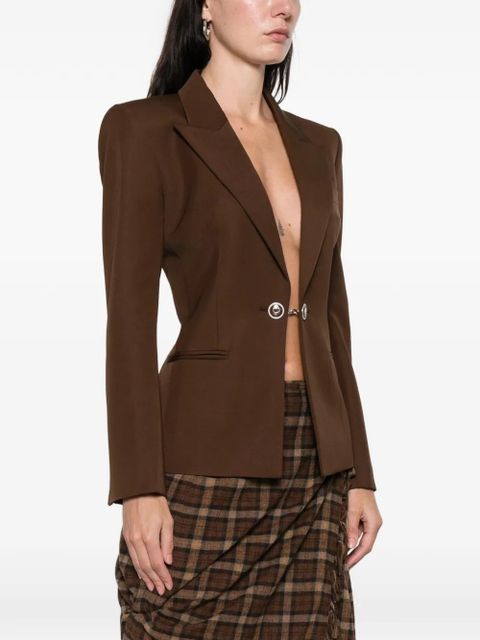 Marine Serre buttoned wool jacket - Brown - zdjęcie produktu nr 2
