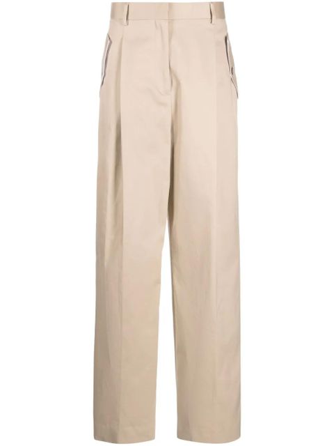 Lanvin wide-leg gabardine trousers - Neutrals - zdjęcie produktu nr 1