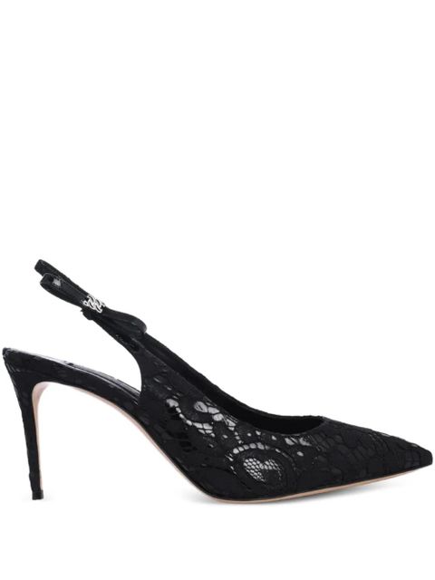 Casadei Chanel Liber Tiff lace slingback pumps - Black - zdjęcie produktu nr 1