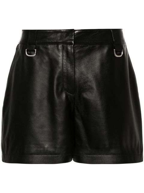 Off-White high-waisted leather shorts - Black