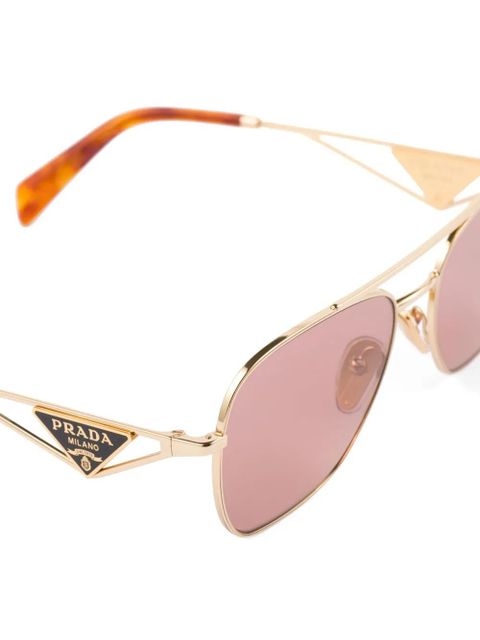 Prada Eyewear triangle-logo pilot-frame sunglasses - Pink