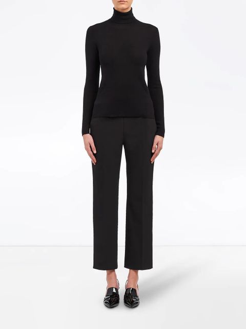 Prada roll-neck cashmere-silk jumper - Black