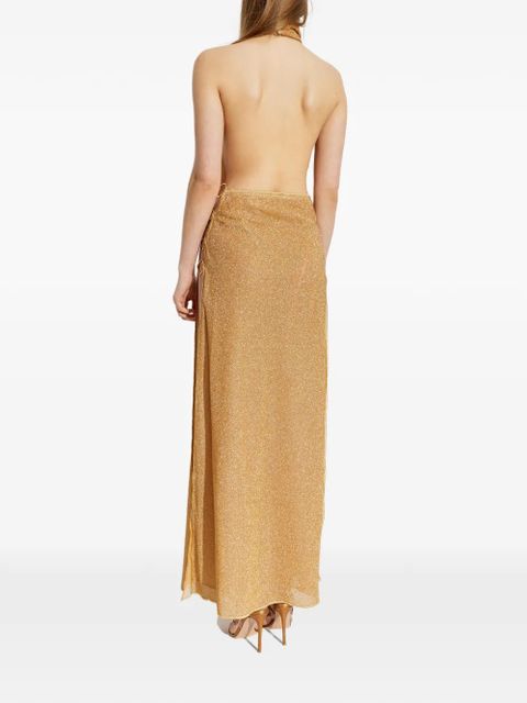Oséree roll-neck ring-detail maxi dress - Gold
