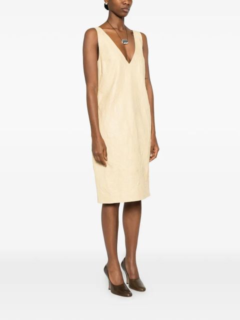 TOTEME crinkled V-neck dress - Neutrals