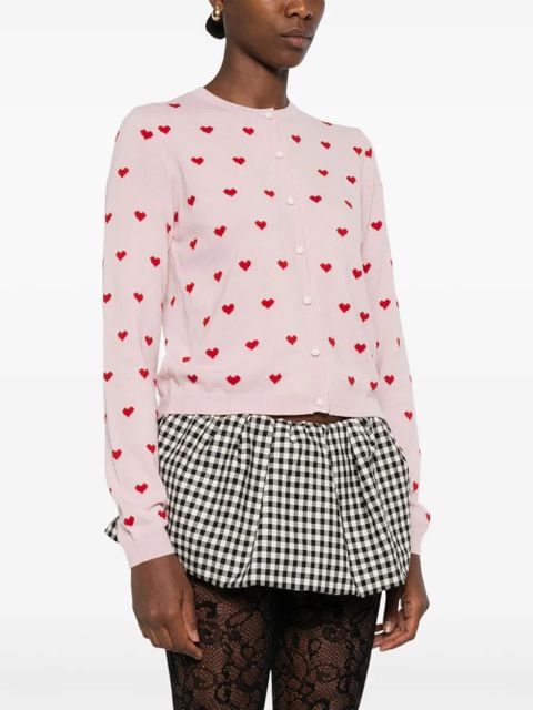 Valentino Garavani heart-pattern button cardigan - Pink