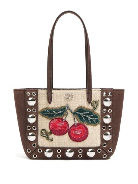 Valentino Garavani mini Nellcote embroidered tote bag - Brown - zdjęcie produktu nr 1