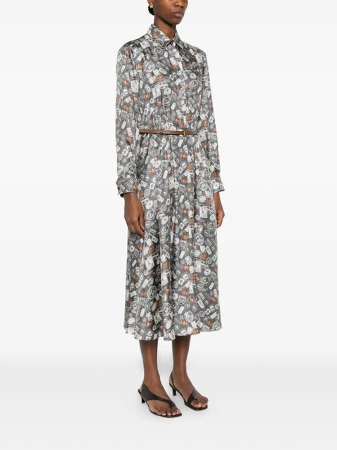 Max Mara printed collared dress - Grey
