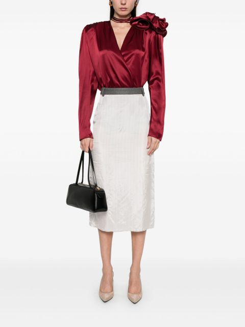 Magda Butrym silk flower blouse - Red