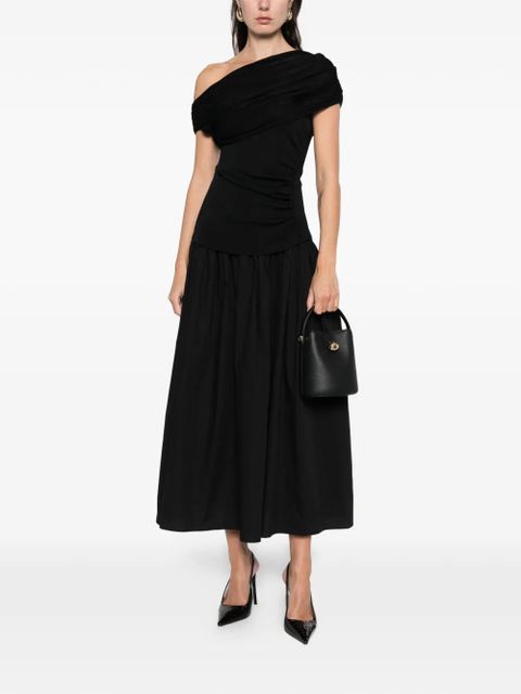 Self-Portrait draped midi dress - Black - zdjęcie produktu nr 2