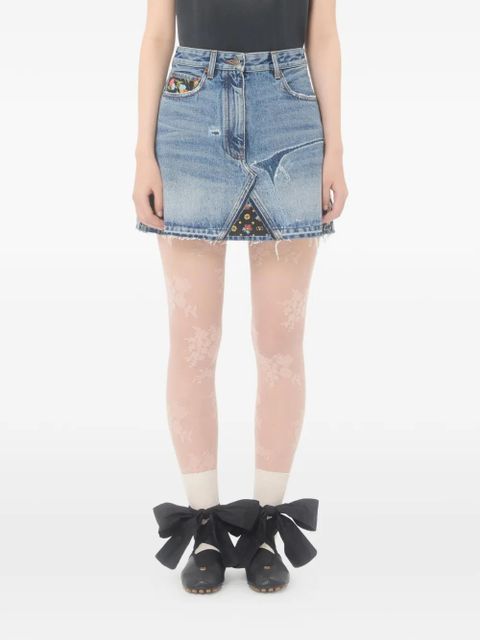 Valentino Garavani short denim skirt - Blue
